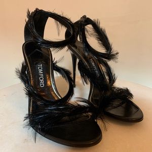 Tom Ford Heeled Feather Sandals size 40 EU